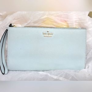 Kate Spade Pale Blue Leather Cameron Street Eliza Wristlet/Wallet